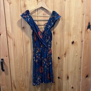 Xhiliration Floral Blue Dress - Women’s Extra Small